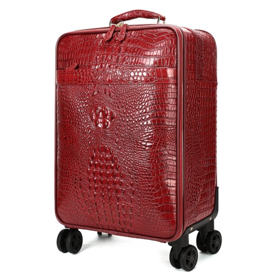 Crocodile patterned business men's 20 inch aluminum frame suitcase, universal wheel travel suitcase, password box, wholesale luggage and bags
